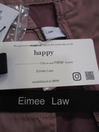 送料無料 エイミーロウ Eimee Law レタリング サイドポケットチノパン 84407L チノパン レタリング サイドポケット ハイウエスト モード 刺繍 ワッペン トレンド カジュアル PINK