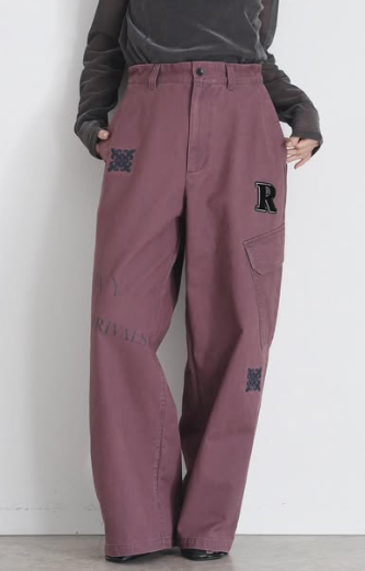 送料無料 エイミーロウ Eimee Law レタリング サイドポケットチノパン 84407L チノパン レタリング サイドポケット ハイウエスト モード 刺繍 ワッペン トレンド カジュアル PINK