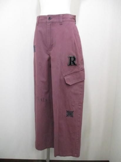 送料無料 エイミーロウ Eimee Law レタリング サイドポケットチノパン 84407L チノパン レタリング サイドポケット ハイウエスト モード 刺繍 ワッペン トレンド カジュアル PINK