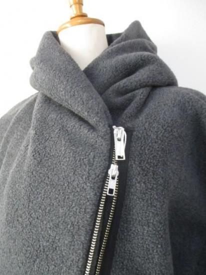 ブティックオーディナリー Boutique Ordinary Fleece Draped Motorcycle Jacket BO25-320T-チャコールグレー
