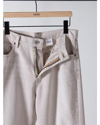 ̵ YENN  LOOSE FIT FLARE PT Y254-3113 ե쥢 ǥ˥ ѥ 롼եå 륷 󥿡ץ쥹 ᡼ǥ LTBEIGE 36