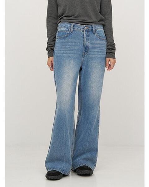 ̵ YENN  LOOSE FIT FLARE PT Y254-3113 ե쥢 ǥ˥ ѥ 롼եå 륷 󥿡ץ쥹 ᡼ǥ LTBLUE 38