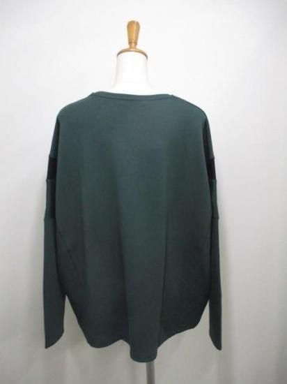 送料無料 プライア Praia カギバリレース+プリントコクーンカットソー LEO-21100B カギバリレース カットソー ダブルフェイス コクーン トップス 着心地 GREEN