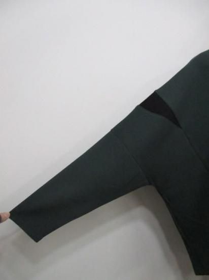 送料無料 プライア Praia カギバリレース+プリントコクーンカットソー LEO-21100B カギバリレース カットソー ダブルフェイス コクーン トップス 着心地 GREEN