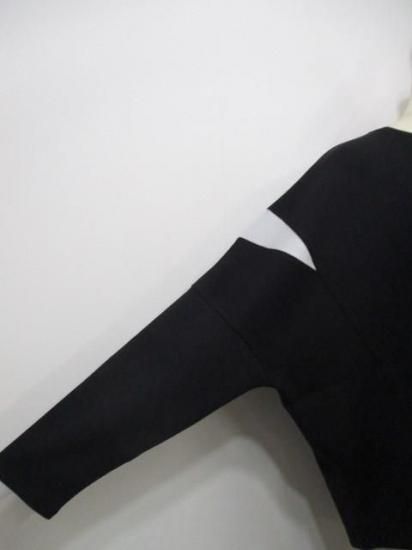 送料無料 プライア Praia カギバリレース+プリントコクーンカットソー LEO-21100B カギバリレース カットソー ダブルフェイス コクーン トップス 着心地 BLACK