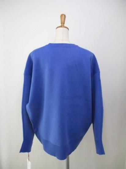 送料無料 ディニテコリエ Dignite collier フェルトロゴニットPO TK-80256324 フェルト ロゴ ニット カジュアル 大人っぽい ゆったり 着やすい BLUE