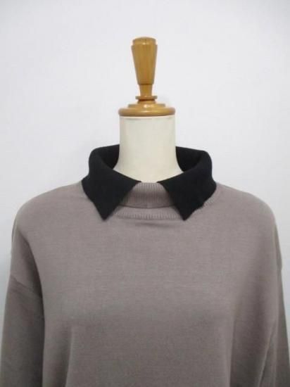 送料無料 トルネラ TOLNERA レイヤード風バイカラーニット T57023BF ニット バイカラー レイヤード 着心地 ボリューム デザイン 女性らしさ GREIGE×BLACK