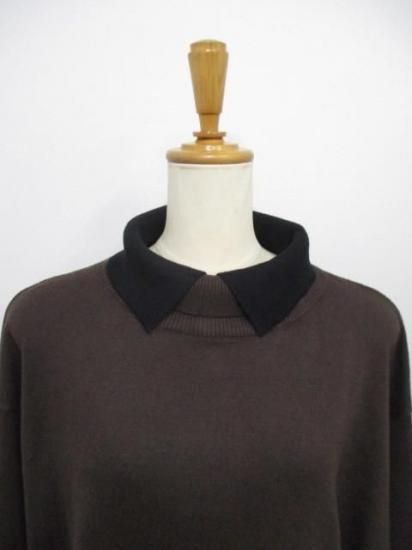 送料無料 トルネラ TOLNERA レイヤード風バイカラーニット T57023BF ニット バイカラー レイヤード 着心地 ボリューム デザイン 女性らしさ BROWN×BLACK