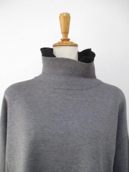 送料無料 トルネラ TOLNERA レイヤード風バイカラーニット T57023BF ニット バイカラー レイヤード 着心地 ボリューム デザイン 女性らしさ GRAY×BLACK