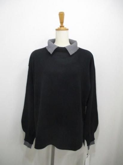 送料無料 トルネラ TOLNERA レイヤード風バイカラーニット T57023BF ニット バイカラー レイヤード 着心地 ボリューム デザイン 女性らしさ BLACK×GRAY