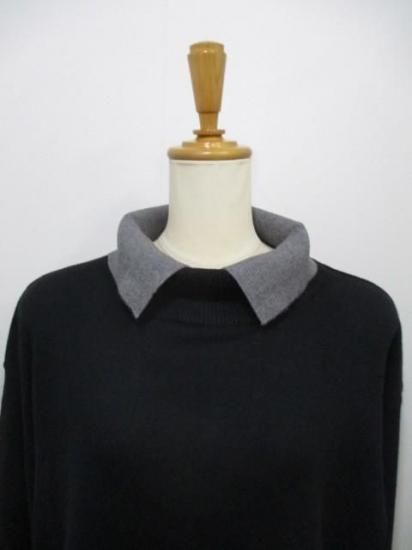 送料無料 トルネラ TOLNERA レイヤード風バイカラーニット T57023BF ニット バイカラー レイヤード 着心地 ボリューム デザイン 女性らしさ BLACK×GRAY