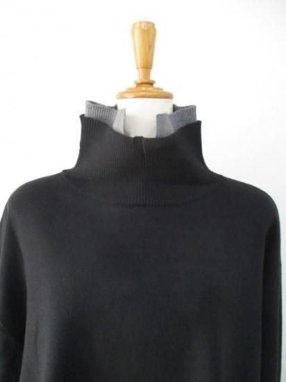 送料無料 トルネラ TOLNERA レイヤード風バイカラーニット T57023BF ニット バイカラー レイヤード 着心地 ボリューム デザイン 女性らしさ BLACK×GRAY