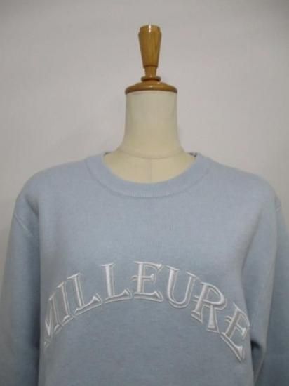 送料無料 プライア Praia ロゴ刺繍ジャガードニット LEVK-25464 ニット ロゴ刺繍 ジャガード 着心地 大人カジュアル 程よい厚み コンパクト スタイリング SAX