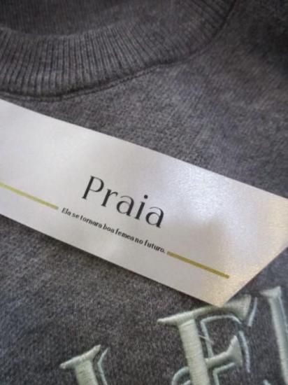 送料無料 プライア Praia ロゴ刺繍ジャガードニット LEVK-25464 ニット ロゴ刺繍 ジャガード 着心地 大人カジュアル 程よい厚み コンパクト スタイリング GRAY