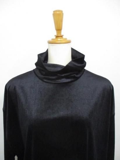 送料無料 シロ デ ラボンテ siro de labonte stretch sheer veliur highneck pullover R553209 ハイネック ベロア 透け感 BLACK