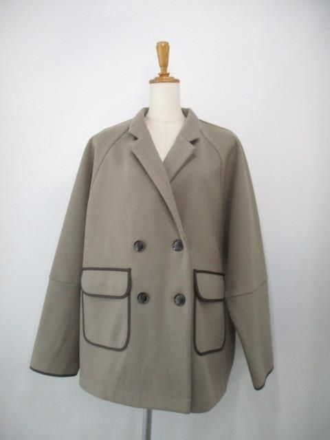 送料無料 シアントーキョー CYAN TOKYO Wフェイスラグランハーフジャケット 507411 レディース 25秋冬 アウター ダブルボタン ラグラン FREE MOCHA