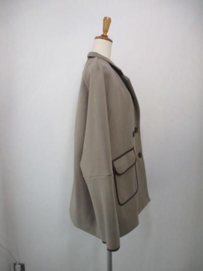 送料無料 シアントーキョー CYAN TOKYO Wフェイスラグランハーフジャケット 507411 レディース 25秋冬 アウター ダブルボタン ラグラン FREE MOCHA