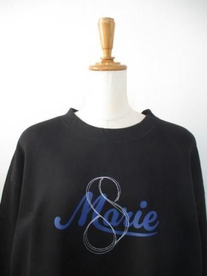 送料無料 マリードール MARIED'OR 裏起毛プリント×刺繍ロゴドルマンスウェット 14123 ドルマンスウェット 裏起毛 刺繍 ロゴ ラグランスリーブ カジュアル BLACK