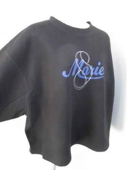 送料無料 マリードール MARIED'OR 裏起毛プリント×刺繍ロゴドルマンスウェット 14123 ドルマンスウェット 裏起毛 刺繍 ロゴ ラグランスリーブ カジュアル BLACK