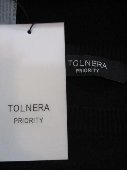 送料無料 トルネラ TOLNERA ラインニット T57112PL レディース 25秋冬 配色ライン ゆったり 薄手ニット チクチクしない Mサイズ-ブラック