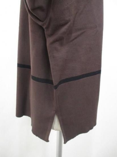 送料無料 トルネラ TOLNERA ラインニット T57112PL レディース 25秋冬 配色ライン ゆったり 薄手ニット チクチクしない Mサイズ-ブラウン