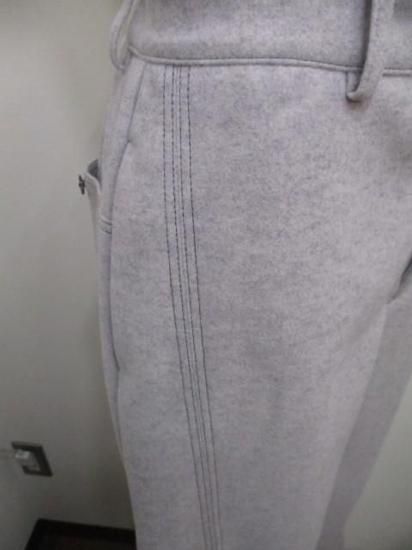 送料無料 アーモンドオイル ALMONDOIL ニードルジャージーバレルパンツ レディース 25秋冬 252A1410 日本製 グレー M 9号