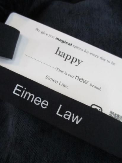 エイミーロウ Eimee Law テキスト刺繍リラックスベロアパンツ 84567L-2-ネイビーグレー