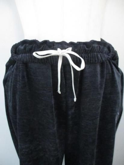 エイミーロウ Eimee Law テキスト刺繍リラックスベロアパンツ 84567L-2-ネイビーグレー