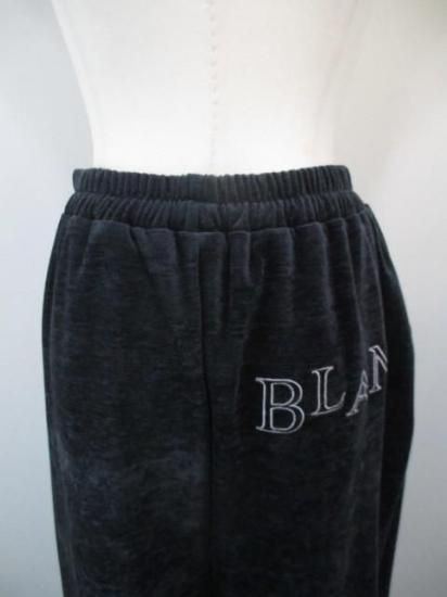 エイミーロウ Eimee Law テキスト刺繍リラックスベロアパンツ 84567L-2-ネイビーグレー