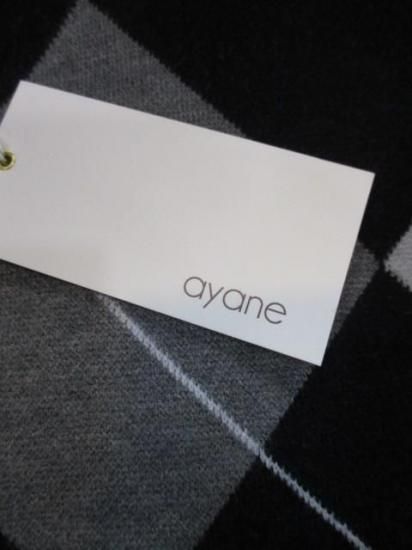 送料無料 アヤン ayane アーガイルニットカーディガン 896124 アーガイル ニット カーディガン ゆったり 体型カバー 柔らかい ファッション BLACK