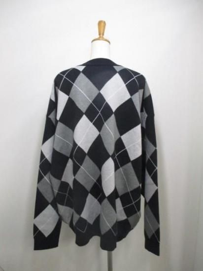 送料無料 アヤン ayane アーガイルニットカーディガン 896124 アーガイル ニット カーディガン ゆったり 体型カバー 柔らかい ファッション BLACK