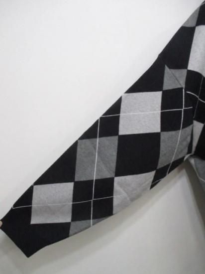 送料無料 アヤン ayane アーガイルニットカーディガン 896124 アーガイル ニット カーディガン ゆったり 体型カバー 柔らかい ファッション BLACK