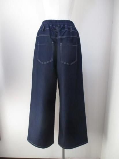 プライア Praia ウエストリブ柔らか裏起毛デニム LEQ-25141-インディゴ-38