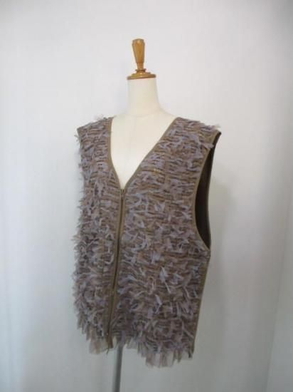 送料無料 シニョン CHIGNON チュールレースドッキングベスト レディース 2026春 PRE-SPRING MOCHA フリー 8556-490NH