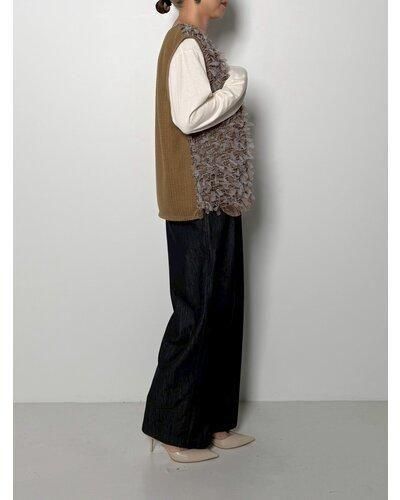 送料無料 シニョン CHIGNON チュールレースドッキングベスト レディース 2026春 PRE-SPRING MOCHA フリー 8556-490NH