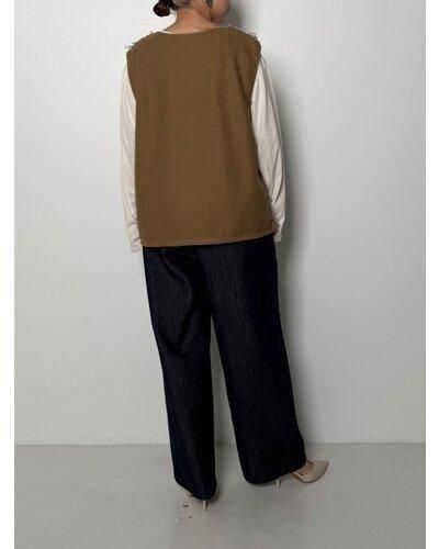 送料無料 シニョン CHIGNON チュールレースドッキングベスト レディース 2026春 PRE-SPRING MOCHA フリー 8556-490NH