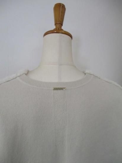 送料無料 マイカアンドディール MICA&DEAL 0125408394 flont poodle v/n p/o ニットプルオーバー 異素材切替 コクーンシルエット ボア 日本製 OFFWHITE