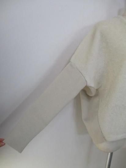 送料無料 マイカアンドディール MICA&DEAL 0125408394 flont poodle v/n p/o ニットプルオーバー 異素材切替 コクーンシルエット ボア 日本製 OFFWHITE