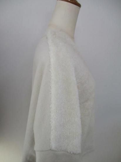 送料無料 マイカアンドディール MICA&DEAL 0125408394 flont poodle v/n p/o ニットプルオーバー 異素材切替 コクーンシルエット ボア 日本製 OFFWHITE