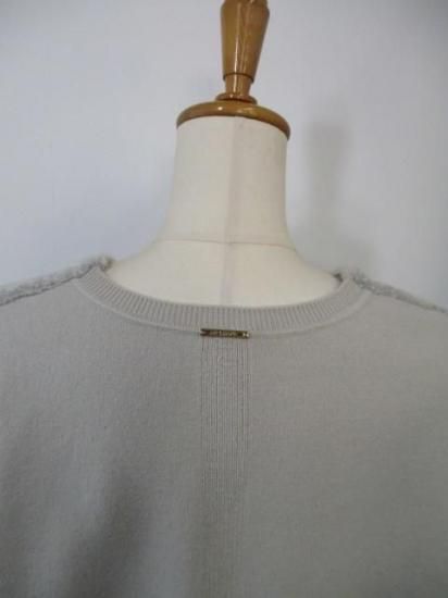 送料無料 マイカアンドディール MICA&DEAL 0125408394 flont poodle v/n p/o ニットプルオーバー 異素材切替 コクーンシルエット ボア 日本製 LTGRAY