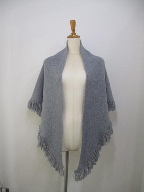 送料無料 ANNA KERRY アンナケリー 三角マフラー 85254003 レディース 25秋冬 フリンジ ニット 小物 グレー FREE