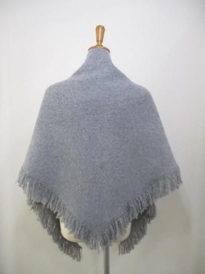 送料無料 ANNA KERRY アンナケリー 三角マフラー 85254003 レディース 25秋冬 フリンジ ニット 小物 グレー FREE