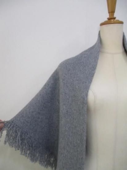 送料無料 ANNA KERRY アンナケリー 三角マフラー 85254003 レディース 25秋冬 フリンジ ニット 小物 グレー FREE