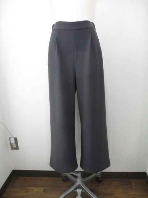 送料無料 ディニテコリエ Dignite collier 裏フリースワイドパンツ MEI-80256341 ワイドパンツ 裏フリース 柔らかい 暖かい ウエストゴム シンプル CHARCOAL