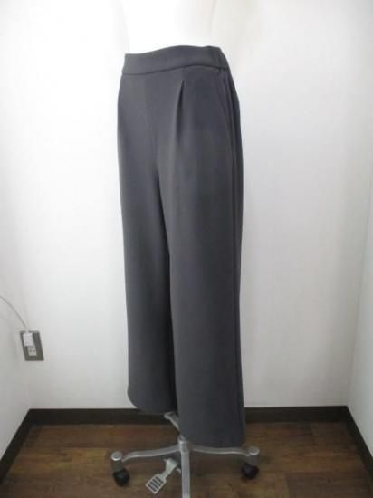 送料無料 ディニテコリエ Dignite collier 裏フリースワイドパンツ MEI-80256341 ワイドパンツ 裏フリース 柔らかい 暖かい ウエストゴム シンプル CHARCOAL