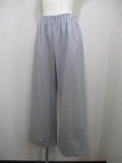 送料無料 ユイティームニ huitieme nid キャタピラーワイドパンツ 613837 ニット素材 圧縮ニット ワイドパンツ タックギャザー ウエストゴム LIGHTGRAY