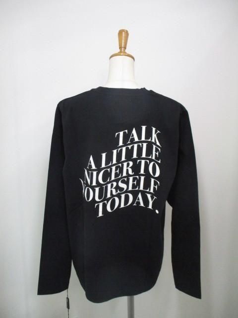 送料無料 ダブルスタンダードクロージング エッセンシャル 天竺 メッセージ バックプリント ロンT レディース 長袖 カットソー 日本製 2508-000-261-ブラック