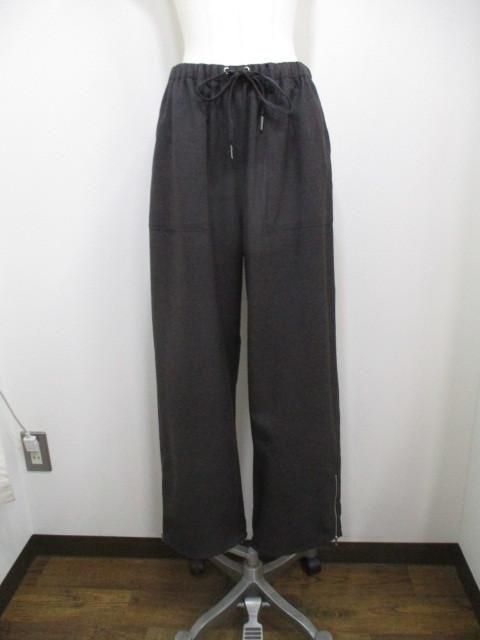 送料無料 アンナケリー Anna Kerry サイドジップワークパンツ 85254615 ワークパンツ サイドジップ カジュアル スリット ドロスト 大人スタイル CHARCOALGRAY 36