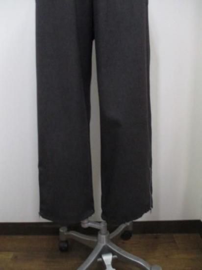 送料無料 アンナケリー Anna Kerry サイドジップワークパンツ 85254615 ワークパンツ サイドジップ カジュアル スリット ドロスト 大人スタイル CHARCOALGRAY 36