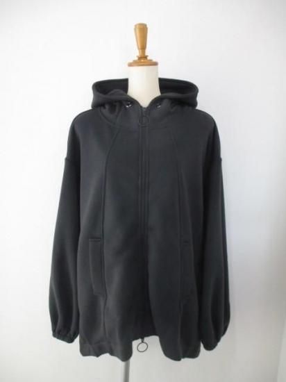 送料無料 アヤン ayane 896110 軽量裏起毛フーディーブルゾン レディース 裏起毛パーカー 軽量アウター 冬 ギャザースリーブ 体型カバー CHARCOAL